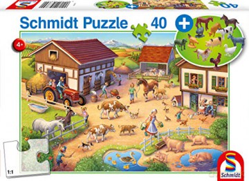 SCHMIDT 40 el. Farma + figurki zwierząt [PUZZLE]