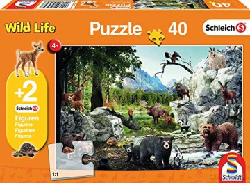 SCHMIDT 40 el. Schleich Zwierzęta lasu + 2 figurki [PUZZLE]
