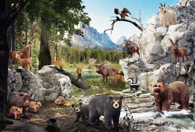 SCHMIDT 40 el. Schleich Zwierzęta lasu + 2 figurki [PUZZLE]
