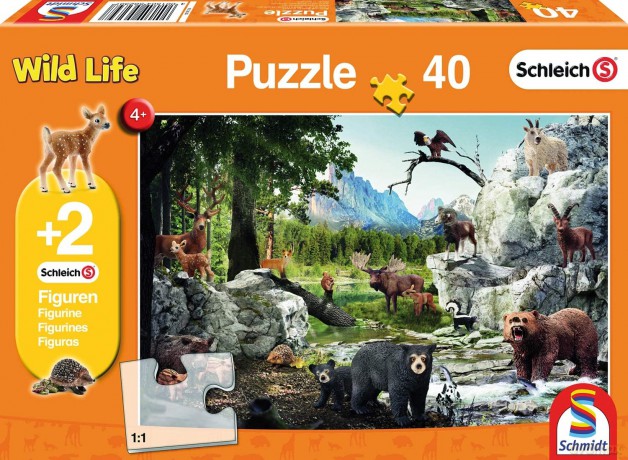 SCHMIDT 40 el. Schleich Zwierzęta lasu + 2 figurki [PUZZLE]