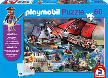 SCHMIDT 60 el. Playmobil Piraci + figurka [PUZZLE]