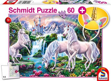 SCHMIDT 60 el. Wspaniałe jednorożce + opaska na głowę [PUZZLE]