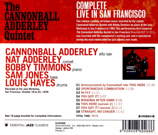 Cannonball Adderley Quintet: Complete Live In San Francisco [CD]