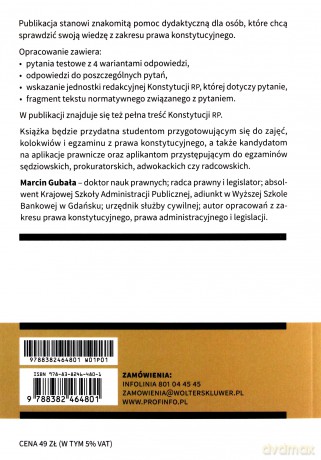 Konstytucja Rzeczypospolitej Polskiej. 500 pytań - Marcin Gubała [KSIĄŻKA]