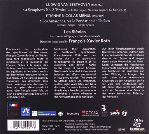 Beethoven: Symphony No 3 Eroica Les Siecles Roth (digipack) [CD]