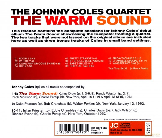 Johnny Coles Quartet: The Warm Sound [CD]