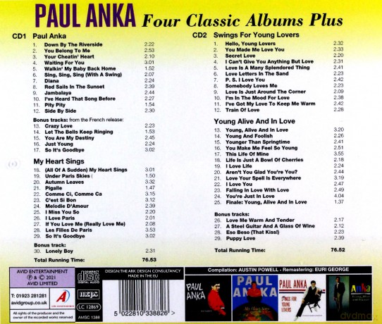 Paul Anka: Four Classic Albums Plus [2CD]
