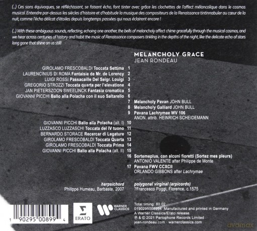 Jean Rondeau: Melancholy Grace [CD]