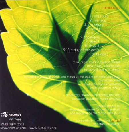 Theo Jorgensmann, Marcin Oleś, Bartłomiej Brat Oleś: Miniatures [CD]