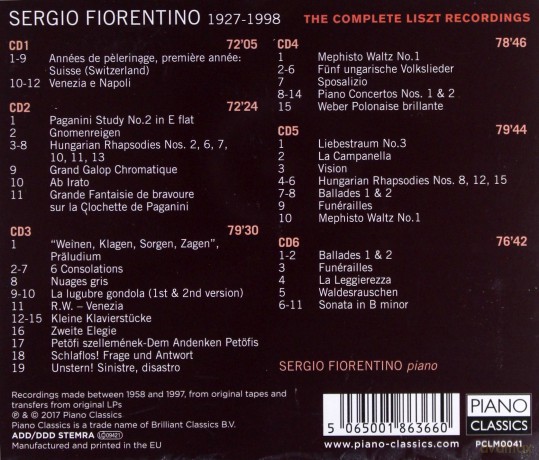 Sergio Fiorentino: The Complete Liszt Recordings [6CD]