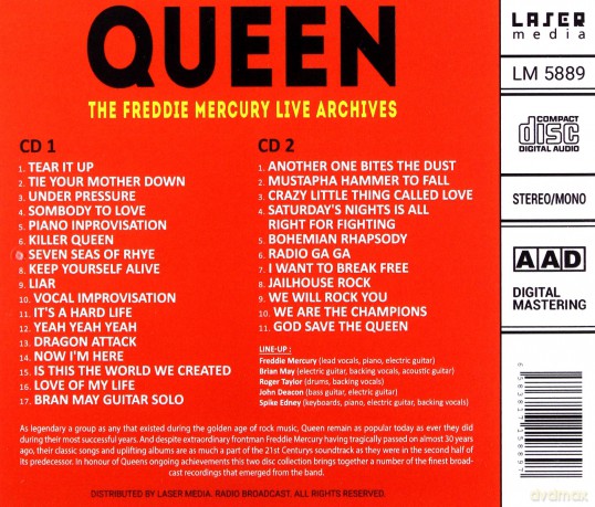 Queen: The Freddie Mercury Live Archives [2CD]