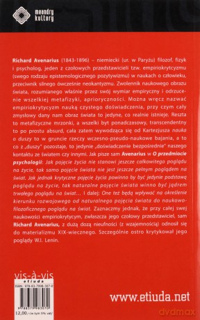 O przedmiocie psychologii - Richard Avenarius [KSIĄŻKA]