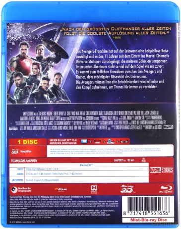 Avengers: Endgame (Avengers: Koniec gry) [Blu-Ray 3D]