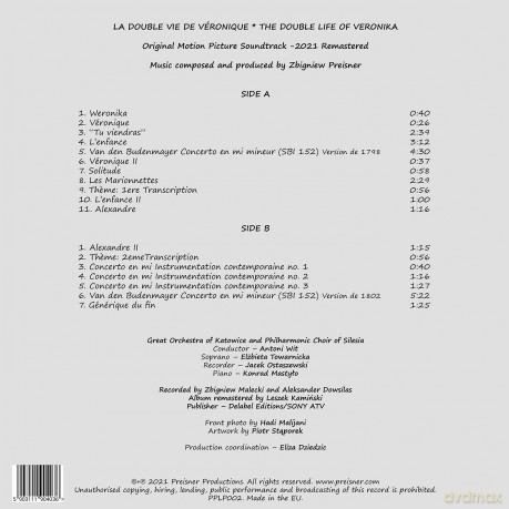Podwójne życie Weroniki soundtrack (Zbigniew Preisner) [Winyl]+[CD]