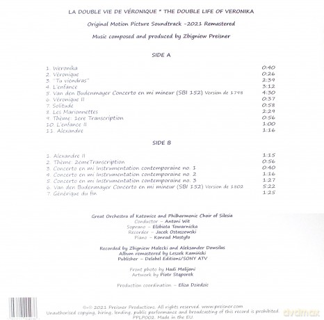 Podwójne życie Weroniki soundtrack (Zbigniew Preisner) [Winyl]+[CD]