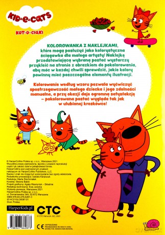 Kot-o-ciaki. Koloruj i naklejaj [KSIĄŻKA]