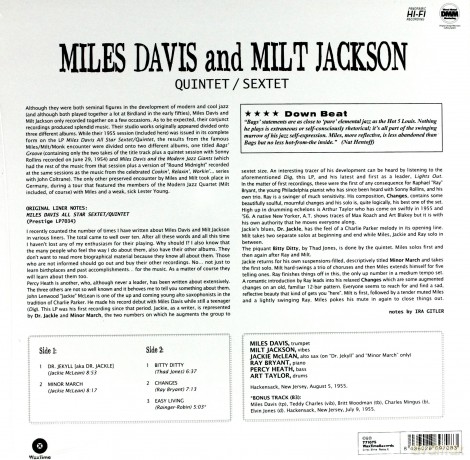 Miles Davis, Milt Jackson Quintet, Sextet: Miles Davis & Milt Jackson Quintet / Sextet [Winyl]