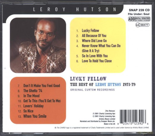 Leroy Hutson: Lucky Fellow [CD]