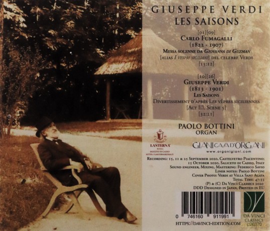 Bottini, Paolo: Verdi: Les Saisons, Divertissement Apres Les VĘPres Siciliennes [CD]