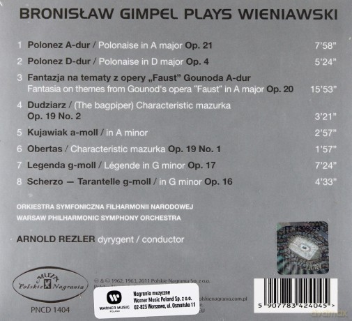 Gimpel Bronisław plays Wieniawski [CD]