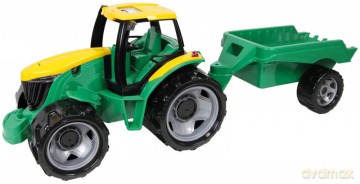 Traktor z przyczepą luzem w szarym kartonie