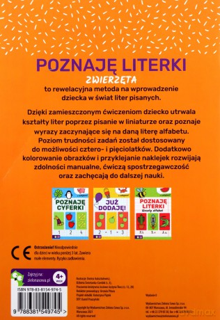 Akademia przedszkolaka. Poznaję literki. Zwierzęta [KSIĄŻKA]