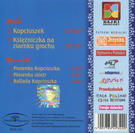 Bajki Brzechwy: Kopciuszek/Księżniczka na ziarnku grochu [CD]