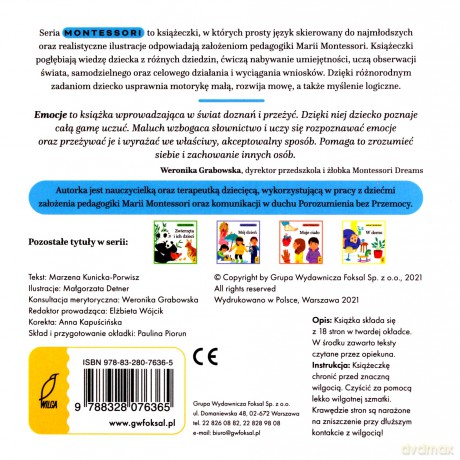 Montessori. Emocje - Marzena Kunicka-Porwisz [KSIĄŻKA]