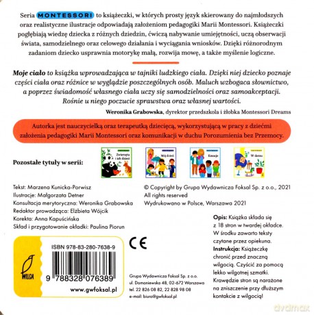 Montessori. Moje ciało - Marzena Kunicka-Porwisz [KSIĄŻKA]