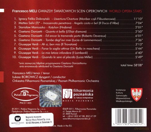 Meli Francesco: Gwiazdy światowych scen operowych [CD]