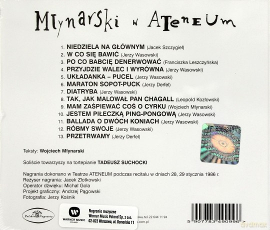 Wojciech Młynarski: Recital w Ateneum [CD]