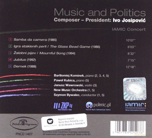 Ivo Josipovic : Music and Politics [CD]