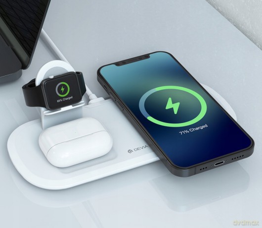 Devia ładowarka indukcyjna Smart 3w1 biała