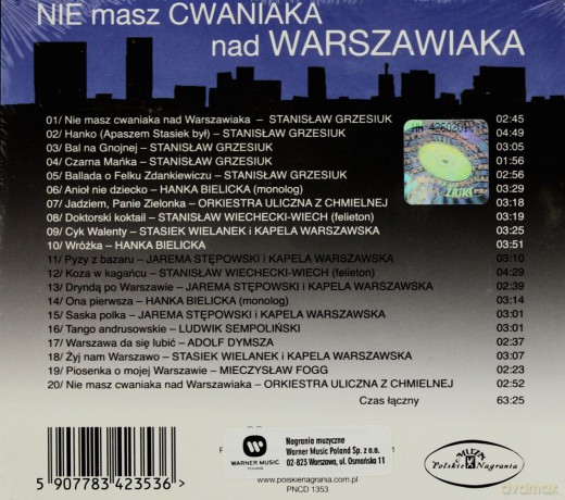 Nie masz cwaniaka nad Warszawiaka (digipack) [CD]