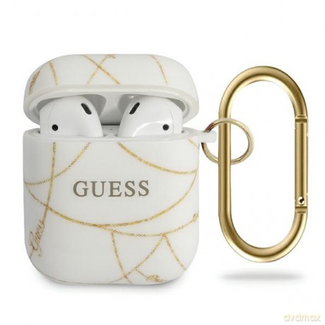 Guess Airpods etui GUACA2TPUCHWH białe Gold Chain Collection