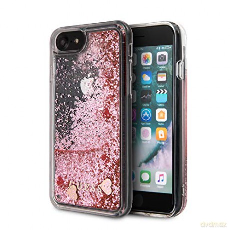 Guess iPhone 7/ iPhone 8/ iPhone SE2 GUHCI8GLHRERG różowe hard case Liquid Glitter Hearts