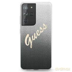 Guess Samsung S21 Ultra GUHCS21LPCUGLSBK czarne hard case Glitter Vintage Logo