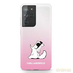 Karl Lagerfeld Samsung S21 Ultra KLHCS21LCFNRCPI różowe hard case Choupette Fun