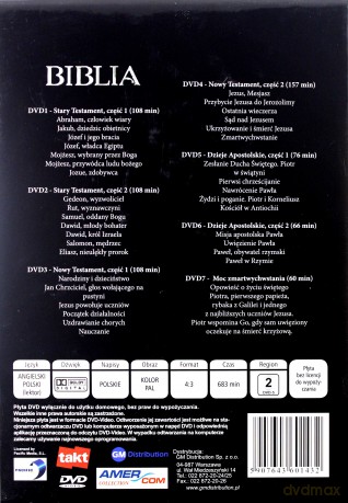 Biblia: Stary testament / Nowy testament / Dzieje Apostolskie / Moc Zmartwychwstania BOX [7DVD]