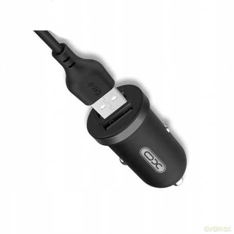 XO Ładowarka samochodowa TZ08 biała 2USB plus kabel 8-pin 2,1A