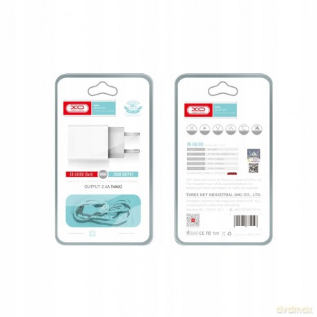 XO Ładowarka sieciowa L65 plus kabel 8-pin biała 2USB 2,4A