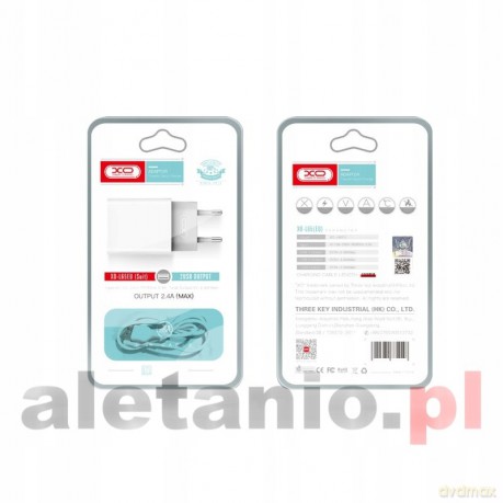XO Ładowarka sieciowa L65 plus kabel 8-pin biała 2USB 2,4A
