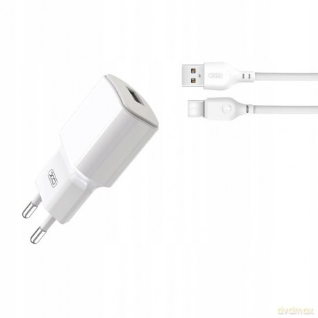 XO Ładowarka sieciowa L73 plus kabel typ-C biała 1USB 2,4A