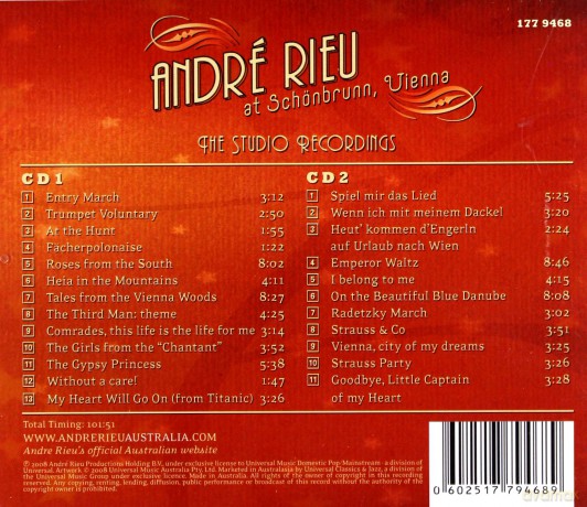 Andre Rieu: Andre Rieu at Schonbrunn, Vienna [2CD]
