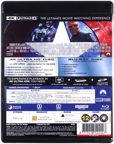 Captain America: The First Avenger (Captain America: Pierwsze starcie) [Blu-Ray 4K]+[Blu-Ray]