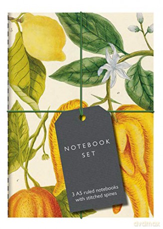 Botanical Art Notebook Set: 3 A5 ruled notebooks with stitched spines [KSIĄŻKA]
