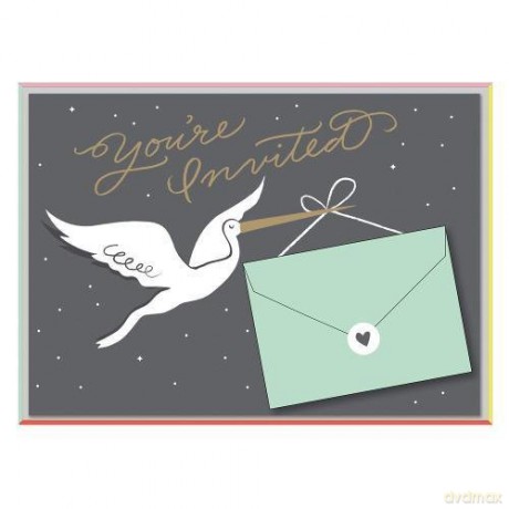 Cheree Berry Stork Stops Here Baby Shower Invite Notecards [KSIĄŻKA]