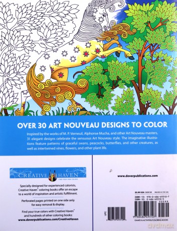 Creative Haven Art Nouveau Animal Designs Coloring Book (Creative Haven Coloring Books) - Marty Noble [KSIĄŻKA]