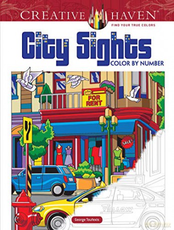 Creative Haven City Sights Color By Number - George Toufexis [KSIĄŻKA]