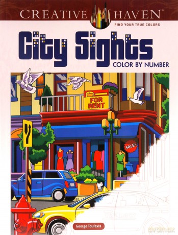 Creative Haven City Sights Color By Number - George Toufexis [KSIĄŻKA]